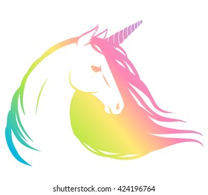 Rainbow unicorn. Vector illustration