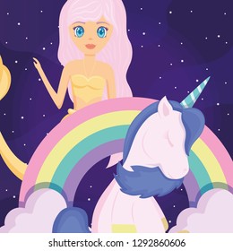 Rainbow and unicorns design