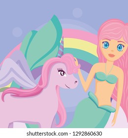 Rainbow and unicorns design