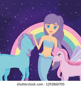 Rainbow and unicorns design