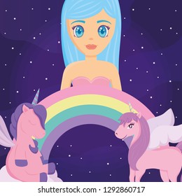 Rainbow and unicorns design