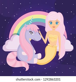 Rainbow and unicorns design