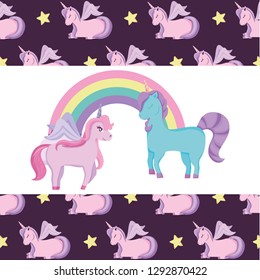 Rainbow and unicorns design