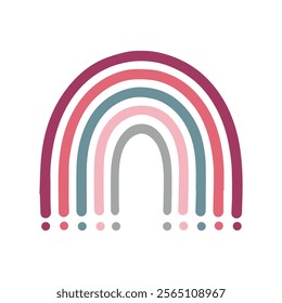Rainbow Valentine's illustration Vector - Valentine's Day Clipart Design