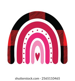 Rainbow Valentine's illustration Vector - Valentine's Day Clipart Design