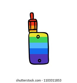 rainbow vape doodle icon
