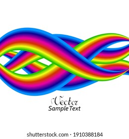 
Rainbow vector abstract background of bright colored mesh waves, design element