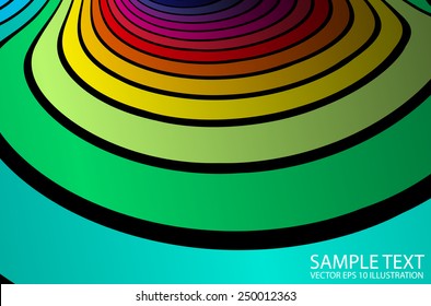 Rainbow vector abstract background illustration - Abstract  curved vector rainbow color striped template