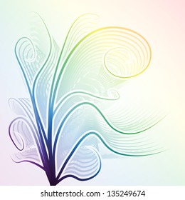 Rainbow vector abstract tentacle background