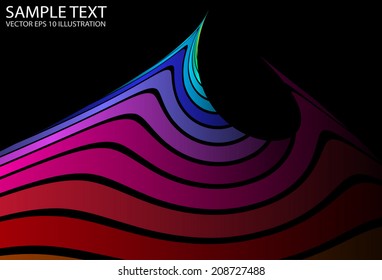 Rainbow vector background abstract illustration - Abstract curved space shape template