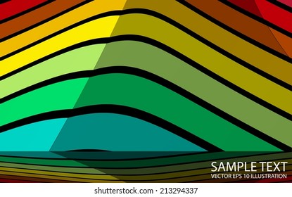 Rainbow vector background abstract illustration - Vector colorful abstract striped  background template reflected