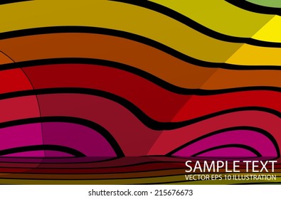Rainbow vector background abstract illustration reflected - Vector colorful striped  background template