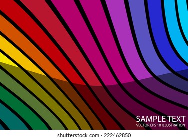 Rainbow vector background abstract illustration - Vector striped background abstract template