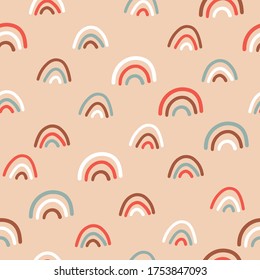 Rainbow vector background pattern. Stylized paper cut out doodle texture
