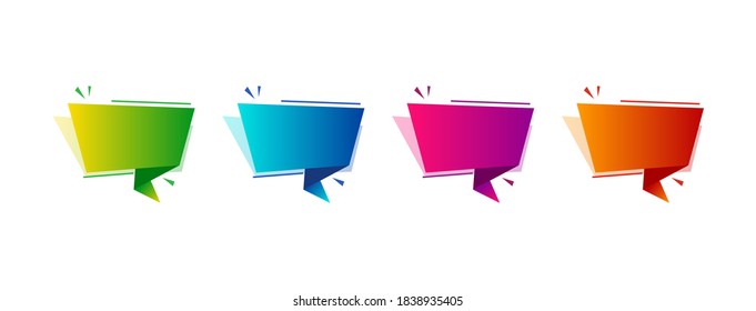 Rainbow vector banner ribbon, template tag icon. Space for your text. Colored halftone gradient illustration