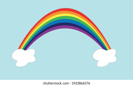 rainbow vector in a blue sky
