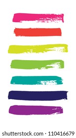 Rainbow vector brush strokes collection