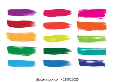 Rainbow Vector Brush Strokes Collection