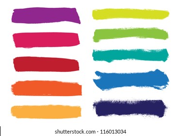 Rainbow Vector Brush Strokes Collection