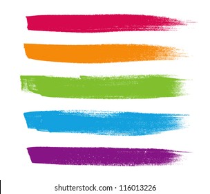 Rainbow Vector Brush Strokes Collection