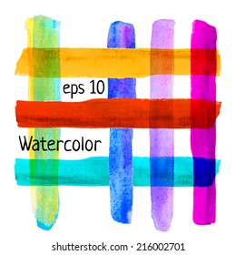 Rainbow vector brush strokes collection