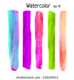 Rainbow vector brush strokes collection