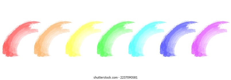 Rainbow vector brush strokes collection