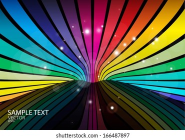 Rainbow vector color background  design template - Vector colorful striped background illustration template
