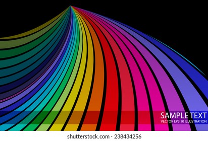 Rainbow vector color background shiny template - Vector colorful abstract background stripes illustration