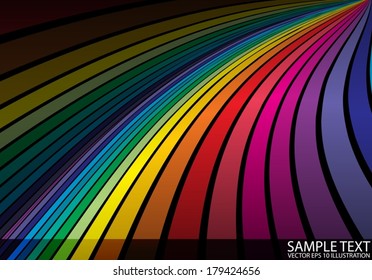 Rainbow vector color background slide template - Vector color background stripes illustration