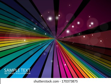 Rainbow vector color web design template - Abstract rainbow background and shiny glitters illustration