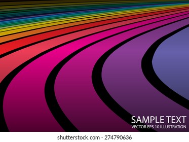Rainbow vector colorful background illustration template. Vector color abstract background striped arcs illustration