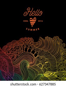 Rainbow vector colorful waves banner template design.