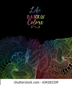 Rainbow vector colorful waves banner template design.