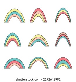 rainbow vector design illustration isolated on white background 