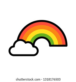 Rainbow vector, Feast of Saint Patrick filled style icon editable outline