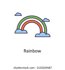 Rainbow Vector Filled Outline Icon Design illustration. St Patrick's Day Symbol on White background EPS 10 File