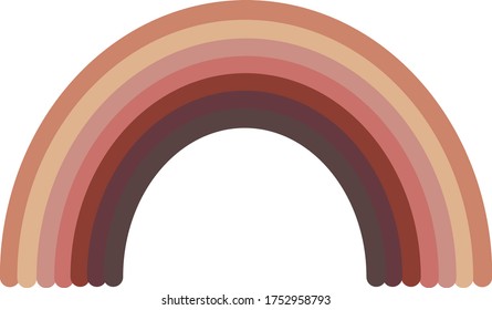 rainbow in vector flat style, boho, gentle pastel cute element