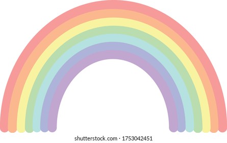 rainbow in vector flat style, boho, gentle pastel cute element