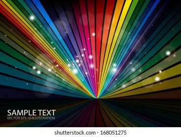 Rainbow vector glittering design template background illustration  - Vector web design shiny striped background 