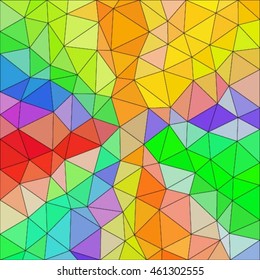 Rainbow vector gradient polygonal abstract background with contour