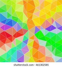 Rainbow vector gradient polygonal abstract background with contour