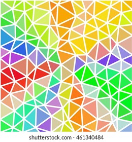 Rainbow vector gradient polygonal abstract background with contour