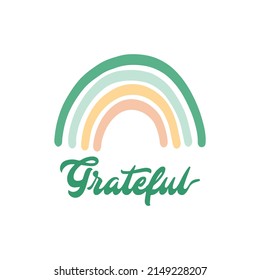 rainbow vector with grateful lettering