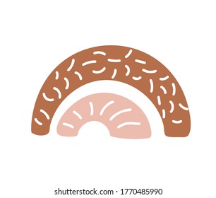 Rainbow vector hand drawn cute simple and illustration rainbow for social media content, book or kids greeting card.