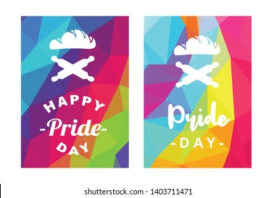 Rainbow Vector Happy Pride Day Card and Poster of Bread Food and Rolling Pin. Flat, Icon, Sign, Symbol, Object, Graphic Design, Element, Illustration for Print.