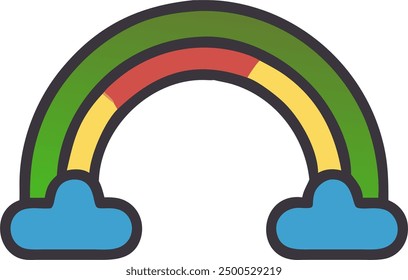 Rainbow vector, icon of Rainbow