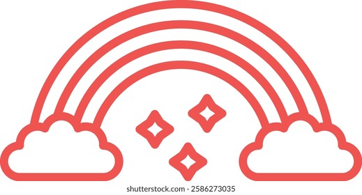 Rainbow vector icon. Can be used for printing, mobile and web applications.