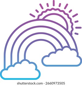 Icono del Vector del arco iris. Se puede utilizar para aplicaciones de impresión, móviles y de Web.