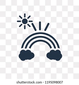 Rainbow vector icon isolated on transparent background, Rainbow transparency concept can be used web and mobile